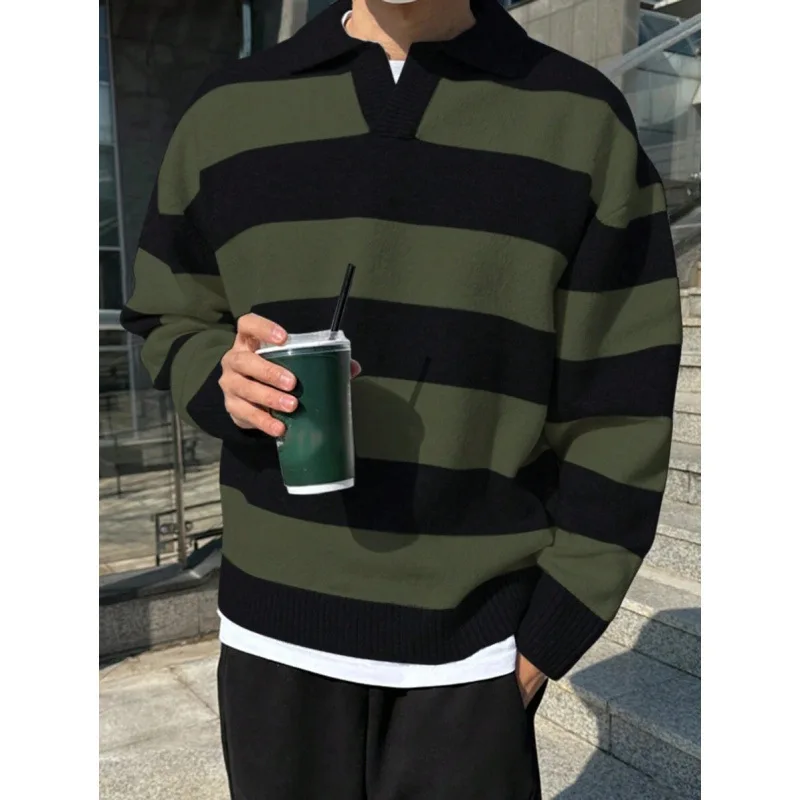 

Color Block Stripe Sweater Women's Knitted Sweater Non Deformable Spring 2026 Embroidered Detail Other Sleeve Length Other Ne...