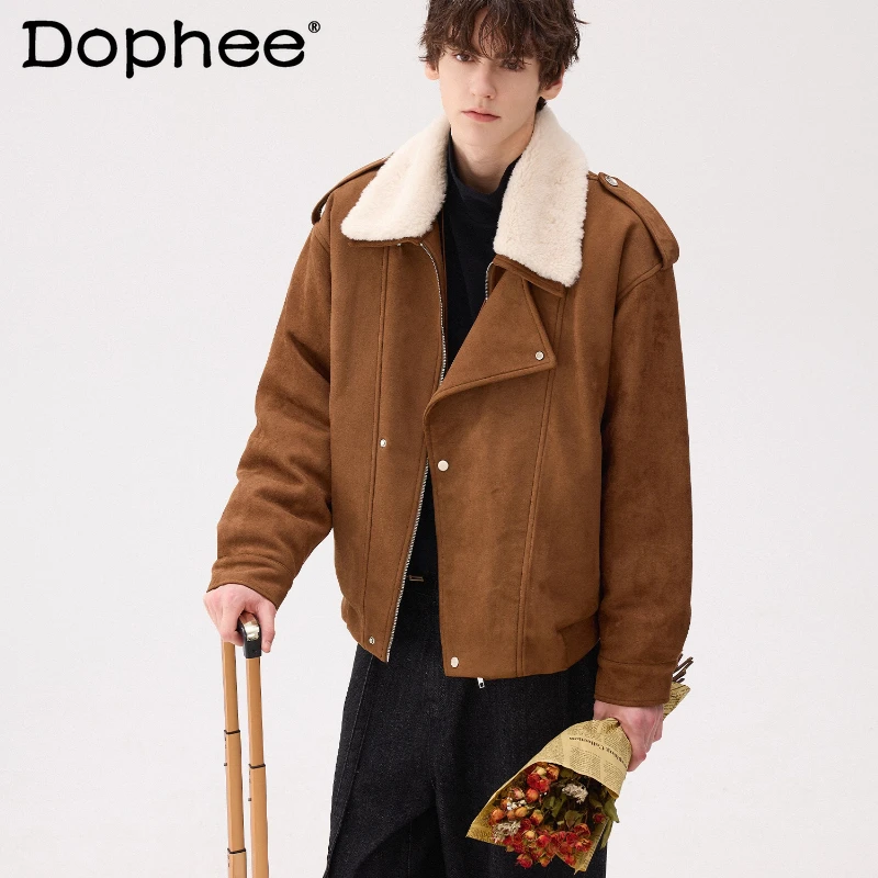 

Men's 2025 Winter New Thickened Parkas Windproof Solid Color Jackets Fashion Versatile Design Tops Male Handsome Lapel Parkas