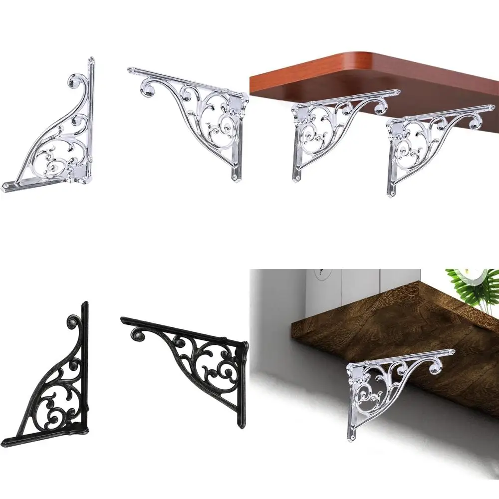 

Heavy-Duty 12 Inch Solid Stands, 4-Pack Polished Chrome, Right Angle Wall Panel Brackets, Decorative Shelf Supports, Heavy Duty,