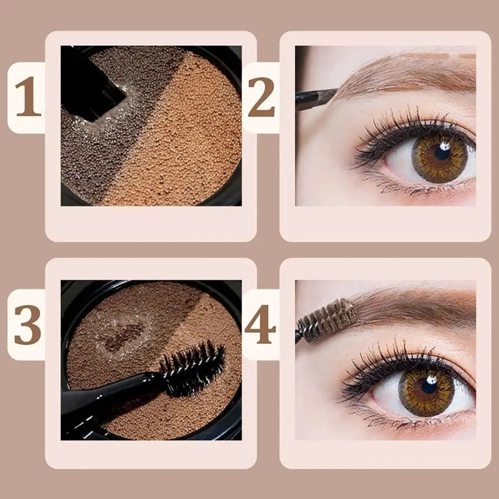 Nuova crema per sopracciglia 2 in 1 Polvere per sopracciglia impermeabile resistente al sudore con pennello a doppia estremità Crema per eyeliner a lunga durata