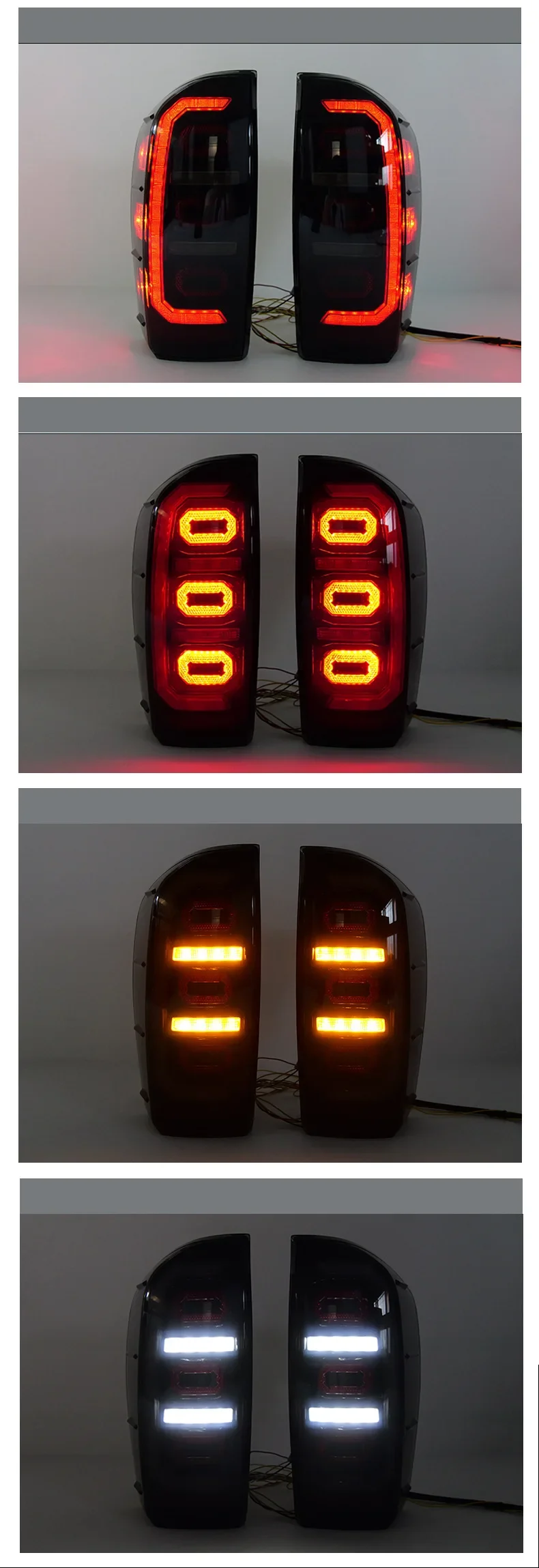 Car Tail Light Assembly For Toyota Tacoma 2016-2022 Four Functions LED Driving Brake Reverse Yellow Turn Signal Lamp Accessories