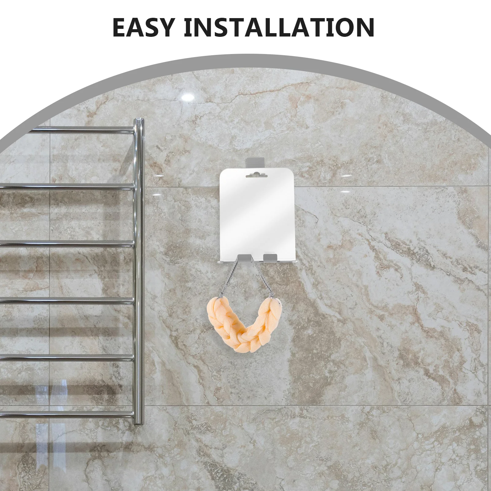 Espejo de ducha desempañante, estante para afeitado, maquillaje, gancho de acero inoxidable montado en la pared, espejo compacto para hombres y mujeres, accesorios de ducha