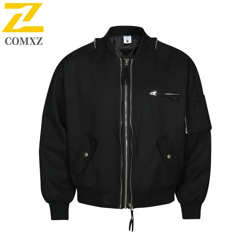 

COMXZ Men's Varsity Jacket Korean Style Street Stroll Trendy Casual Travel Edgy Trench Coat Daily Walk Comfort Design Coat