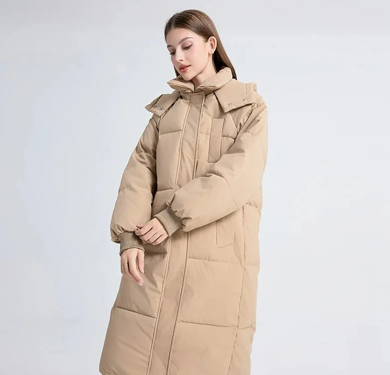 

Пальто Parker, женские новые зимние модные длинные теплые пуховики, повседневная белая верхняя одежда, женский пуховик с капюшоном, женский толстый снег