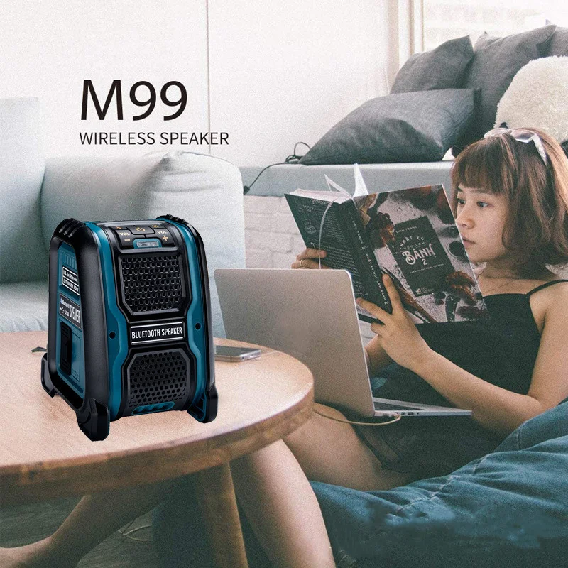 For Makita 14.4V 18V Li-ion Battery Cordless Bluetooth Speaker 15W MP3 Player Loudspeaker Amplifier