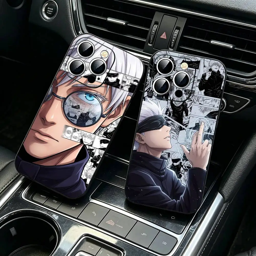Insane Anime Gojo J-Jujutsu Kaisen Phone Case For iPhone17,16,15,14,13,12,11 Plus,Pro Max Soft Black Shockproof Cover