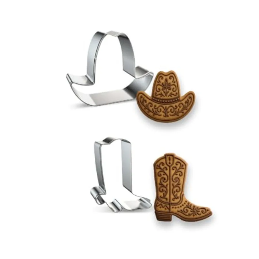 

Cowboy Hat Ce Cutter Boot Cowgirl Ce Cutter Set Rustic Western Ces Cutter Shapes Fy Fiesta Baking Tools Rodeo Ce Cutters Ideal