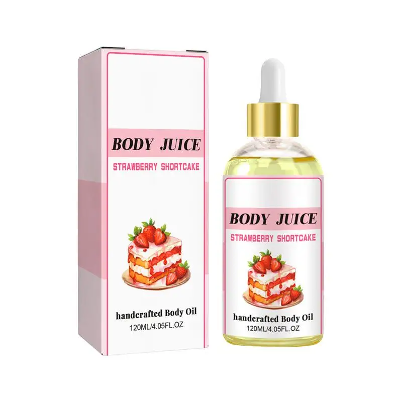 

Strawberry Body Oil Moisturizing Natural Strawberry Body Massage Oil 120ml Lightweight Handcrafted Body Oil for Soft Moisturized