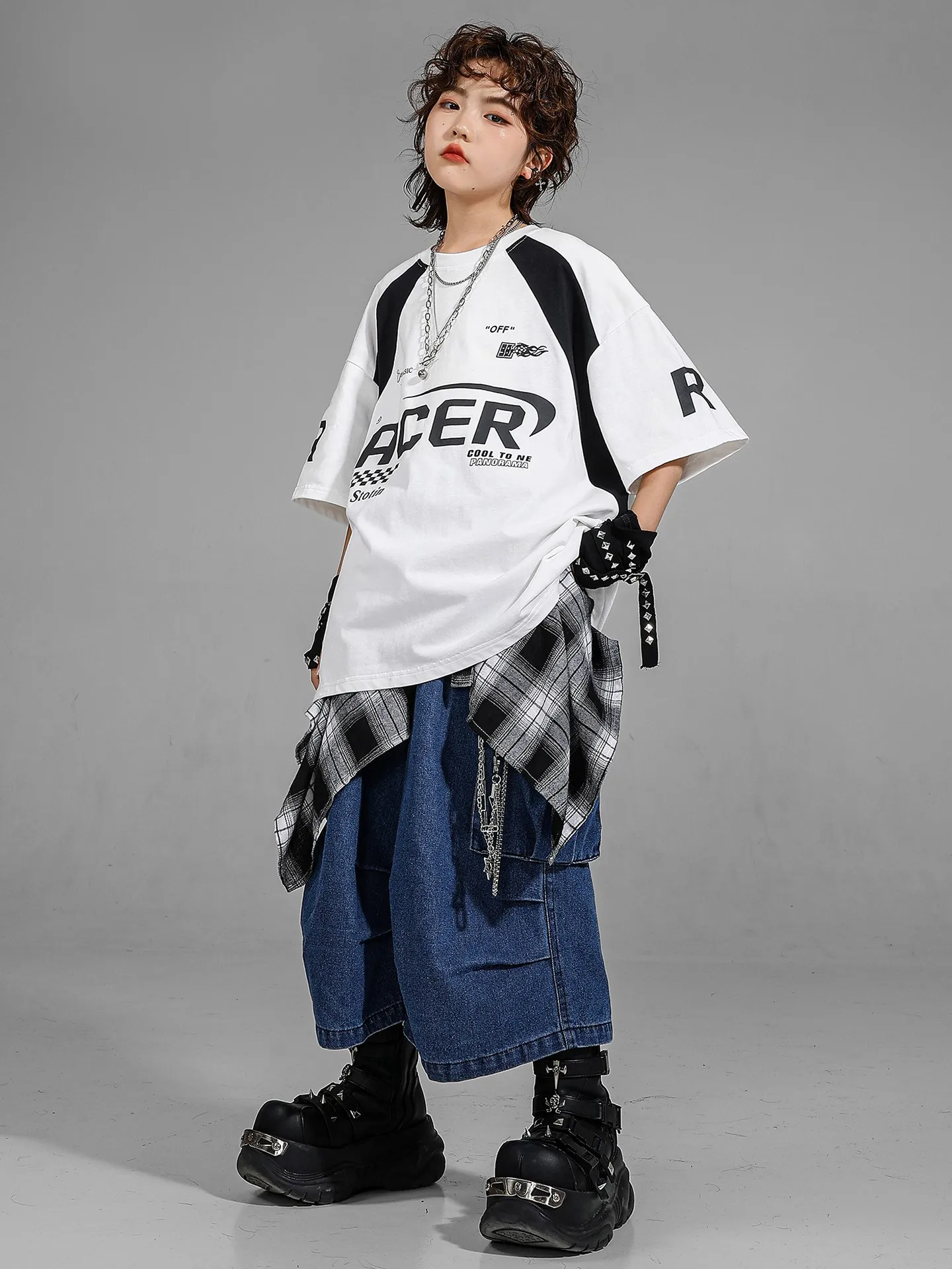 2025 garçons danse de rue Hip-hop vêtements de danse Jazz danse Costumes haut blanc bleu Shorts costume scène tenue défilé porter DQL11063