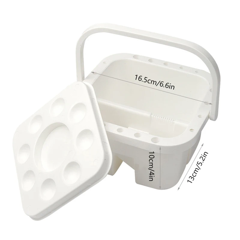 Balde de lavagem de pincel 3 em 1 com tampa – suporte de escova integrado, paleta de cores e recipiente de limpeza