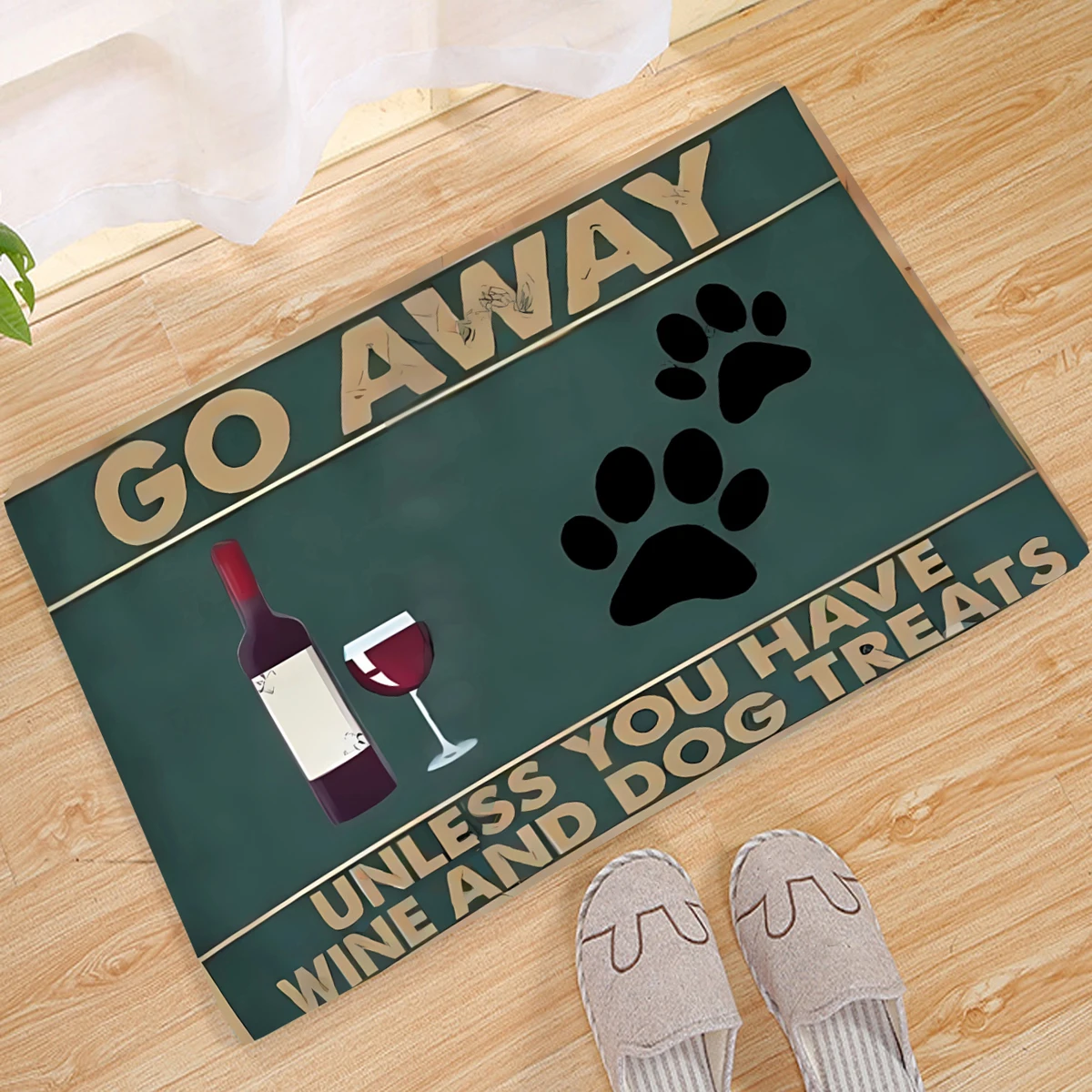 

Go away Entrance Doormat 3D Decor Print Pet Carpet Soft Non-Slip Doormats for Bedroom Porch Rugs