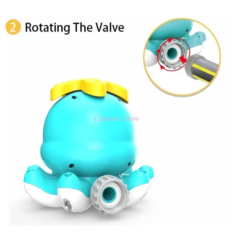 Y1UB 아동 스프링클러 장난감 회전 8 호스 물 스프레이 문어 장난감 외부 잔디밭 뒷마당 해변 모래 물 놀이 여름 Supp