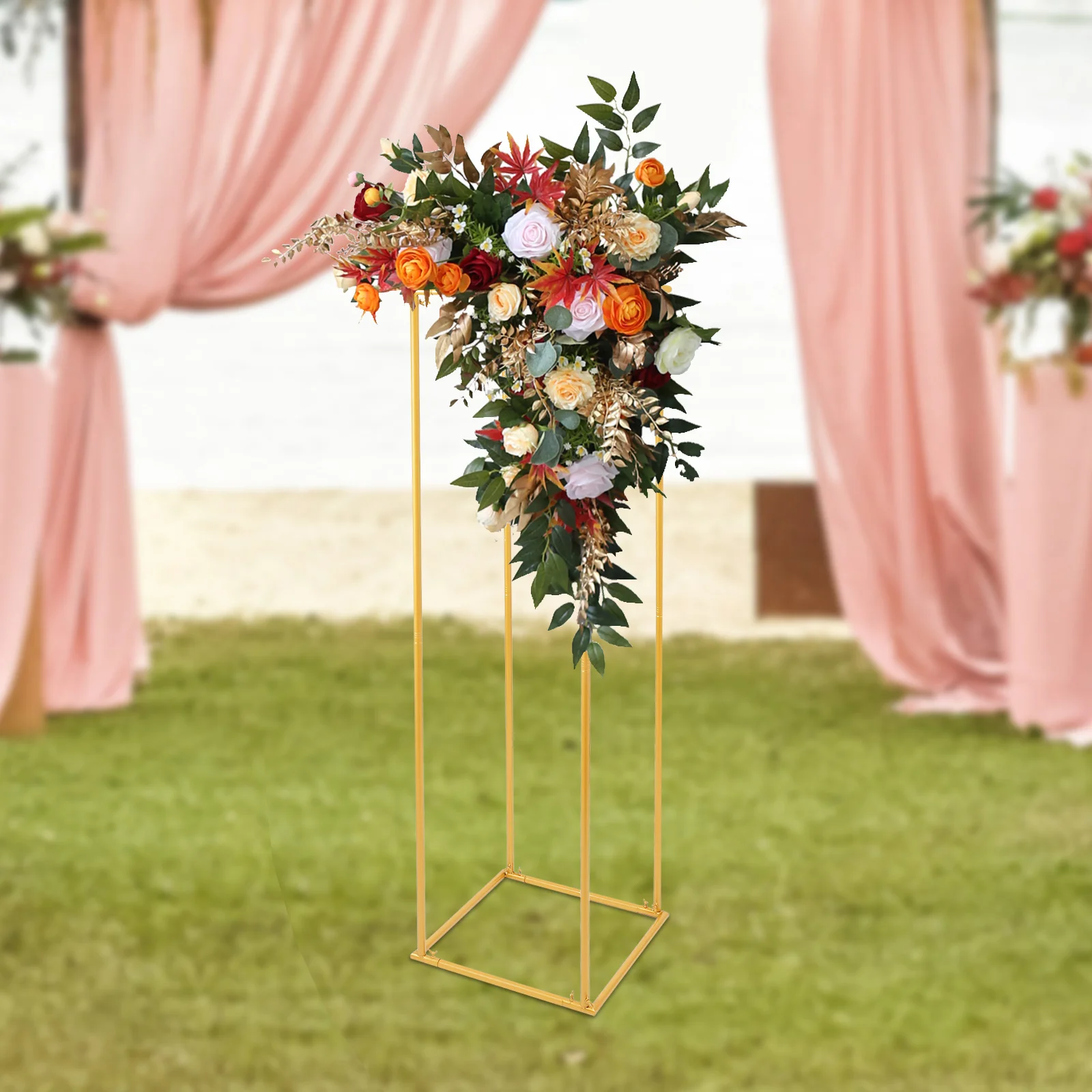 

180cm Gold Metal Flower Rack Wedding Center Flower Holder Flower Stand or Wedding Party Event Home Party Decorations