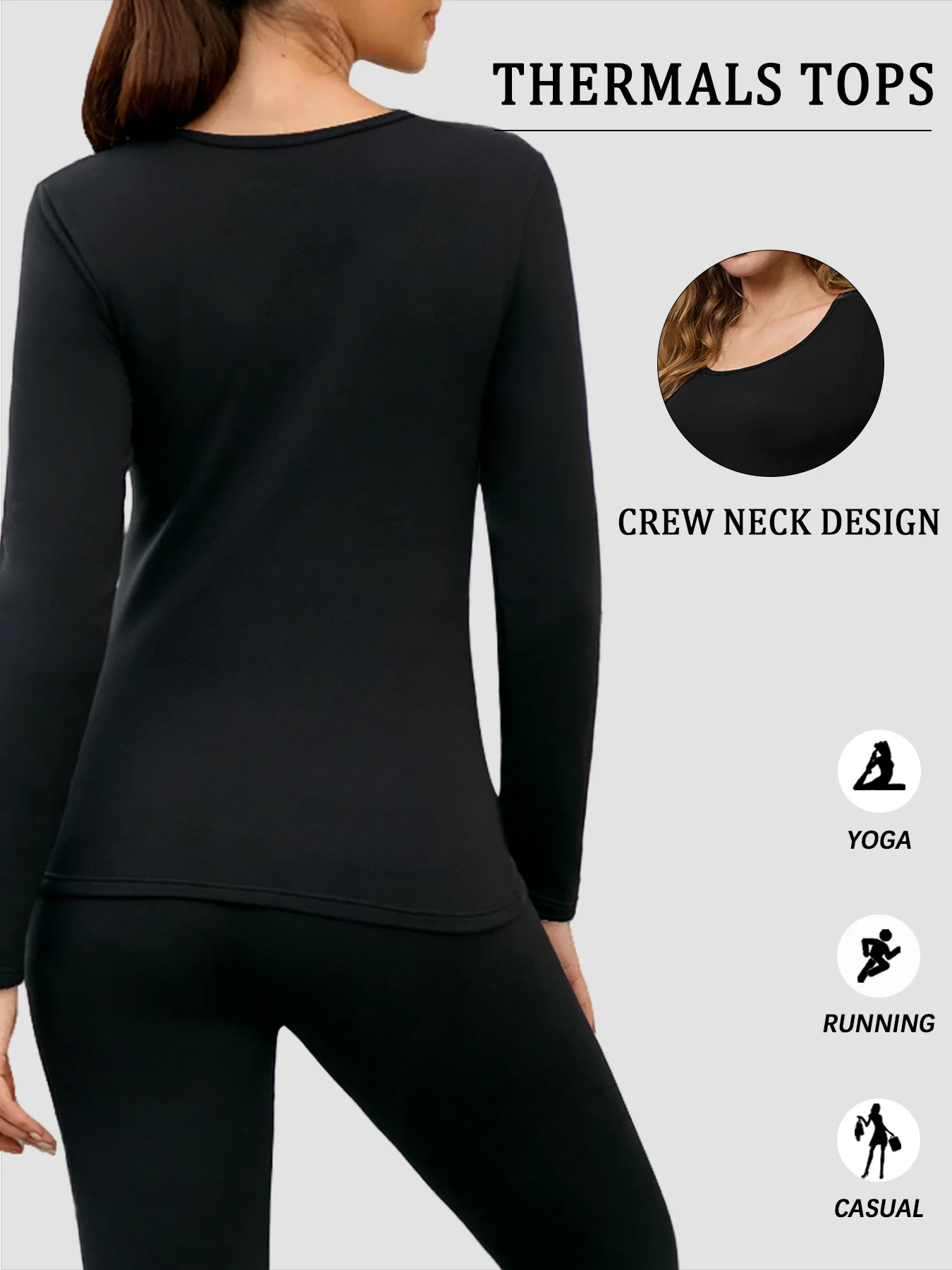 Womens Super soft  Fleece Long Sleeve Thermal Shirts for Women Cold Weather Womens Thermal Underwear Tops Base Layer