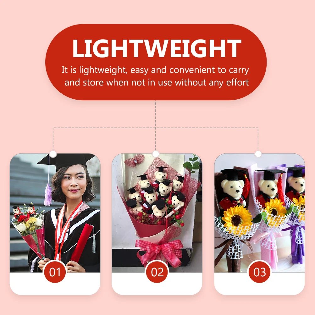 

12Pcs Graduation Bear Small Mini Flower Bouquet Materials DIY Gifts for Graduation Season Celebration Grad Stuffed Toy