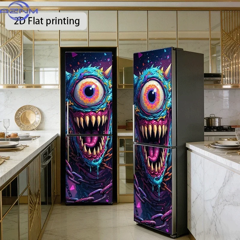 1pc of 2D Pattern Printed Kitchen Refrigerator Sticker Measuring 23.62X70.87 inch, Featuring The Theme of 'One-Eyed Prison Cag
