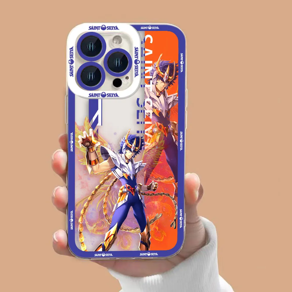 Anime S-Saint S-Seiya Clear Phone Case For Xiaomi 15 15T POCO X7 X6 X5 X4 X3 NFC GT F3 F5 M7 M4 M3 11 11T PRO LITE Case Cover