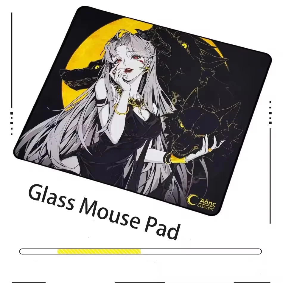 Constellation Goddess and Wolf Sweet Cool Anime Girl Black Cat Mouse Pad Ee-sports Gaming Keyboard Office Desktop Decoration