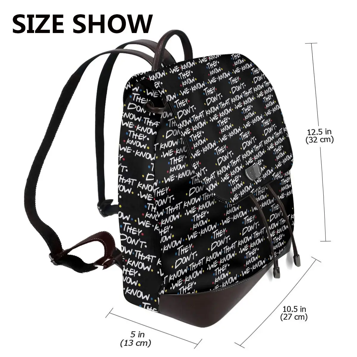 TV Show Friends Printed Bookbag School Student Bags Hiking Travel Daypack for Women Fashion Derma Backpack