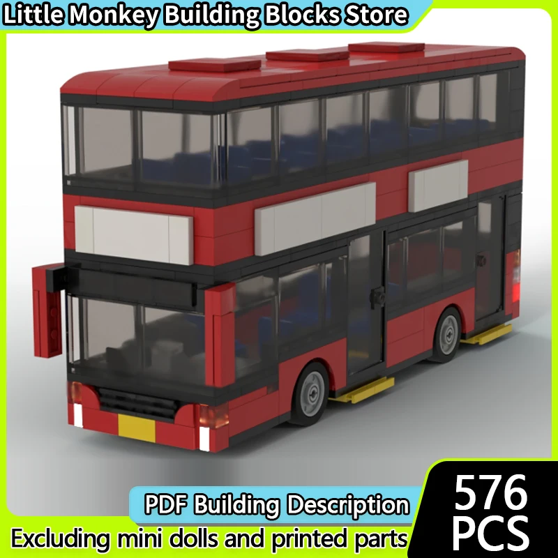 

City Car Model MOC Building Bricks Double-Decker Passenger Bus Modular Technology Children Holiday Gifts Assemble Toys Suit