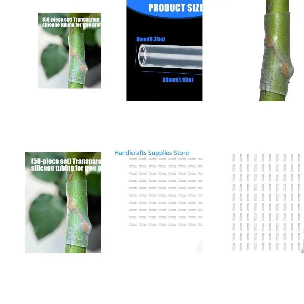 R1WA 50 Pieces Clear Grafting Tube For Observing Healing Process Of Fruit Trees