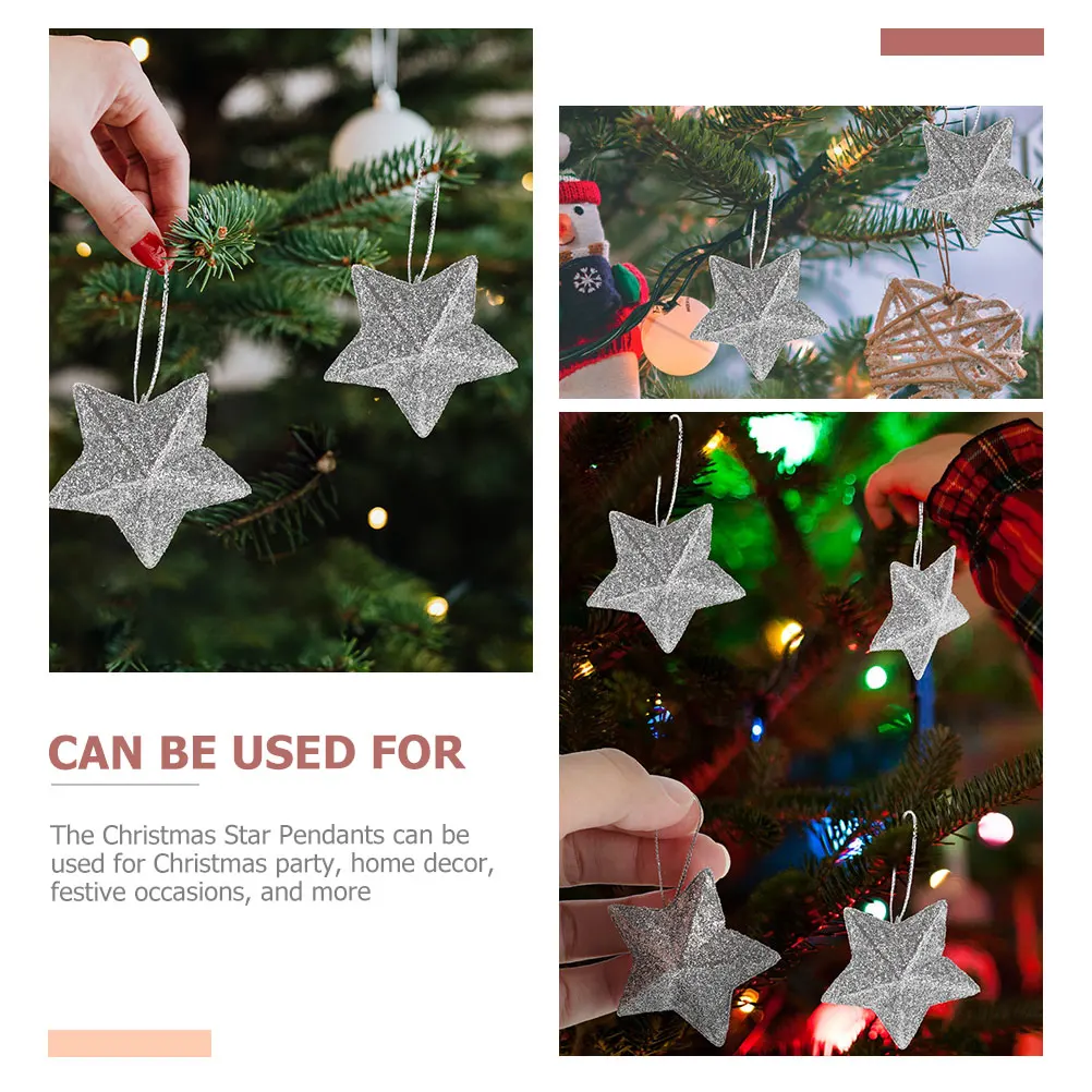 

30 Pcs Christmas Window Decorations Description Iron Five-pointed Star Ornaments