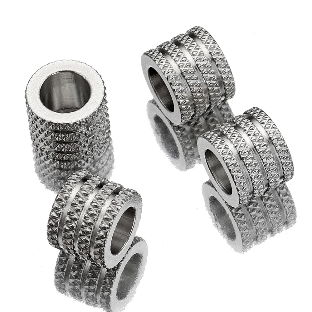 20pcs Stainless Steel Loose Bead Big Large Hole Spacer Beads Charm Pendants for DIY Bracelet Necklace Jewelry Making Supplies