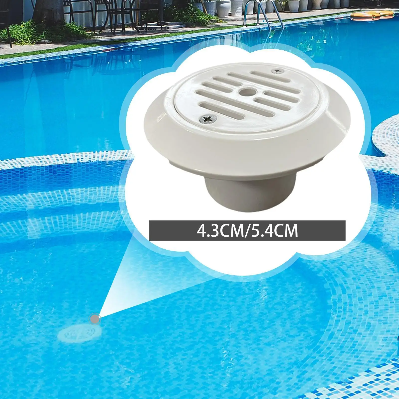 Versatile Swimming Pool Drain Cover Rotatable Floor Skimmer PP Material for Spa and Massage Pools