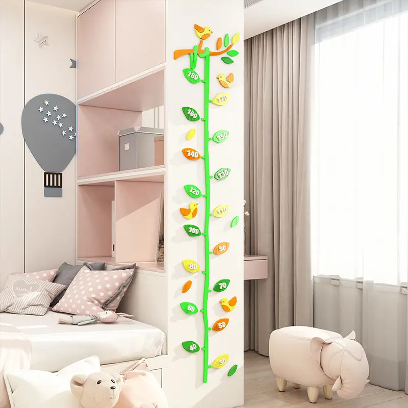 Cute Baby Stereo acrilico altezza Wall Sticker Kindergarten Cartoon Wall Decor decalcomania bambini misurazione altezza Wall Sticker