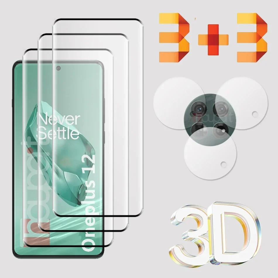 

6 in 1 Tempered Glass For Oneplus 12 12R Screen Protector Camera Lens Film Oneplus 12R Glass