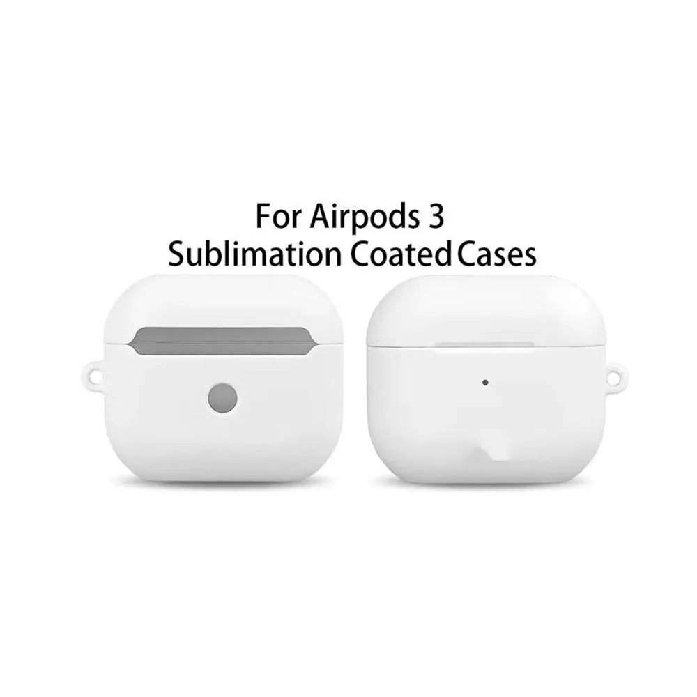 10pcs Blank Clear Earphone Case with Hook for Airpods Pro 1 2 3 4 Generation 3rd 2024 Gen Sublimation Heat Thermal Print Cover