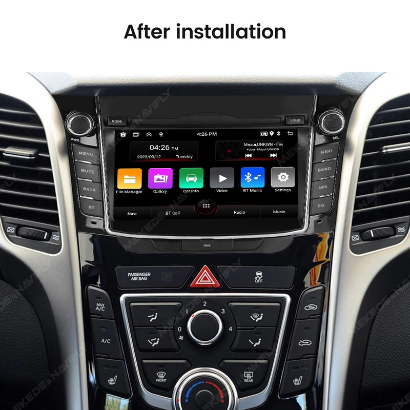 Android 13 Auto Car Radio Stereo Multimedia Video Player For Hyundai i30 Elantra GT 2011 - 2017 GPS Navigation CarPlay Audio RDS