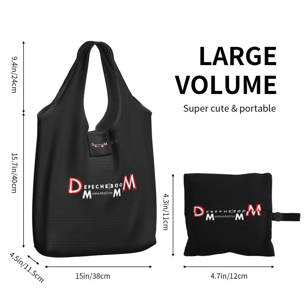 Reusable Electronic Rock Depeche Cool Mode Shopping Bag Women Tote Bag Portable Grocery Shopper Bags