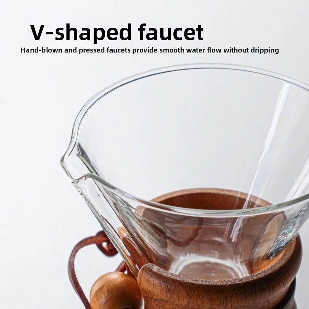 

Stainless Steel Coffee Pot with Filter Mesh Wooden Handle Tea Pot High-Temperature Resistant 400ML/600ML Coffeeware Home