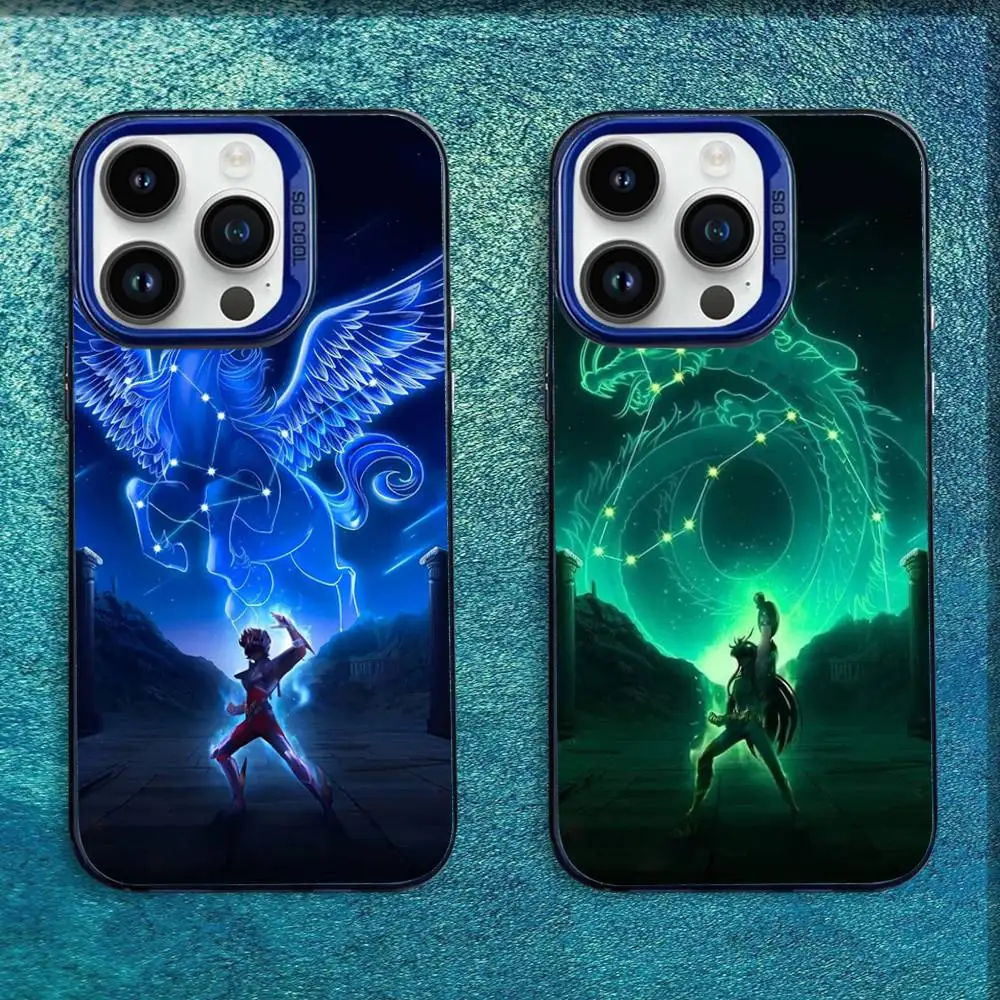 

S-Saint Seiya Knights Phone Case For iPhone 16,15,14,13,12,11,Mini,Pro,E,MAX Blue Candy Matte Shockproof Cover