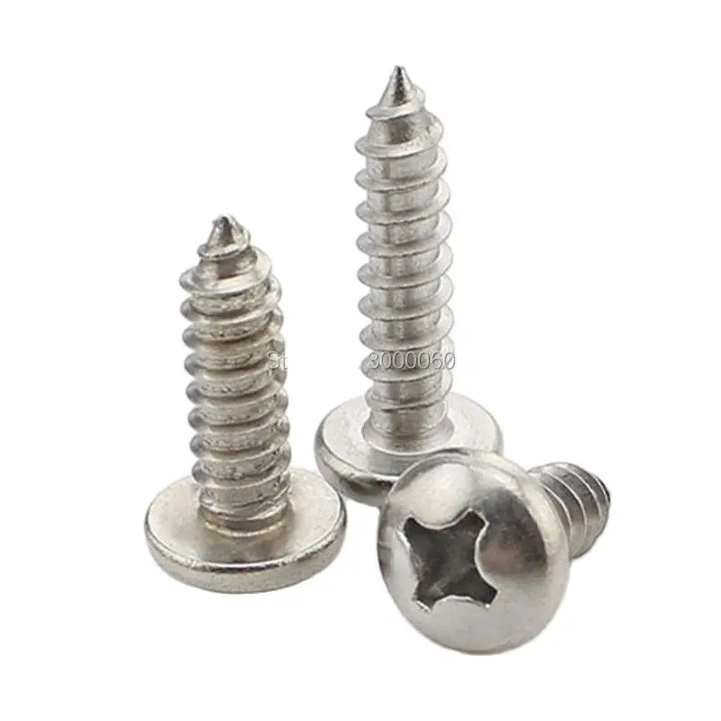 Stainless Steel 304 DIN7981 Cross Recessed Pan Head Self Tapping Screws 1000pcs/Lot