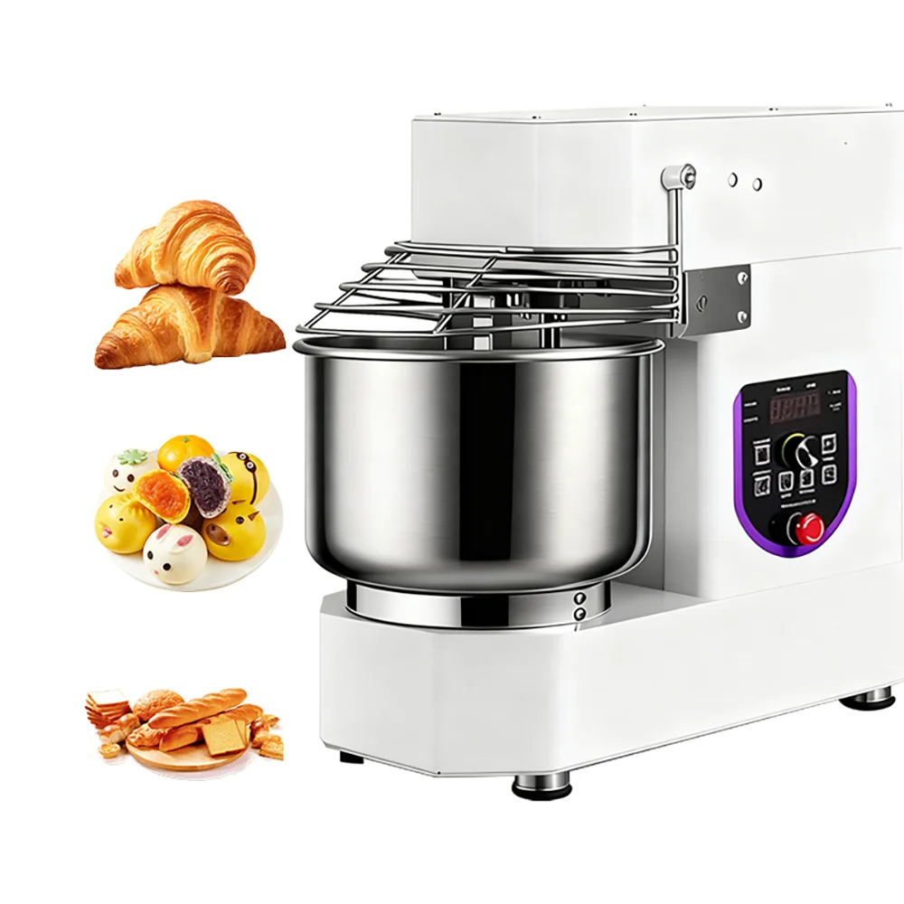 Versatile 10L Dual Voltage Mixer 4kg Capacity Knob 2-Speed Stainless Steel Bowl Overheat Protection Corn Flour Baking
