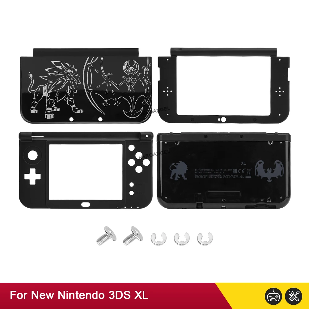 أسود طبعة محدودة استبدال ل نينتندو d جديد 3DS XL لعبة وحدة التحكم الإسكان شل غطاء مجموعة كاملة ل جديد 3DS LL الإكسسوارات