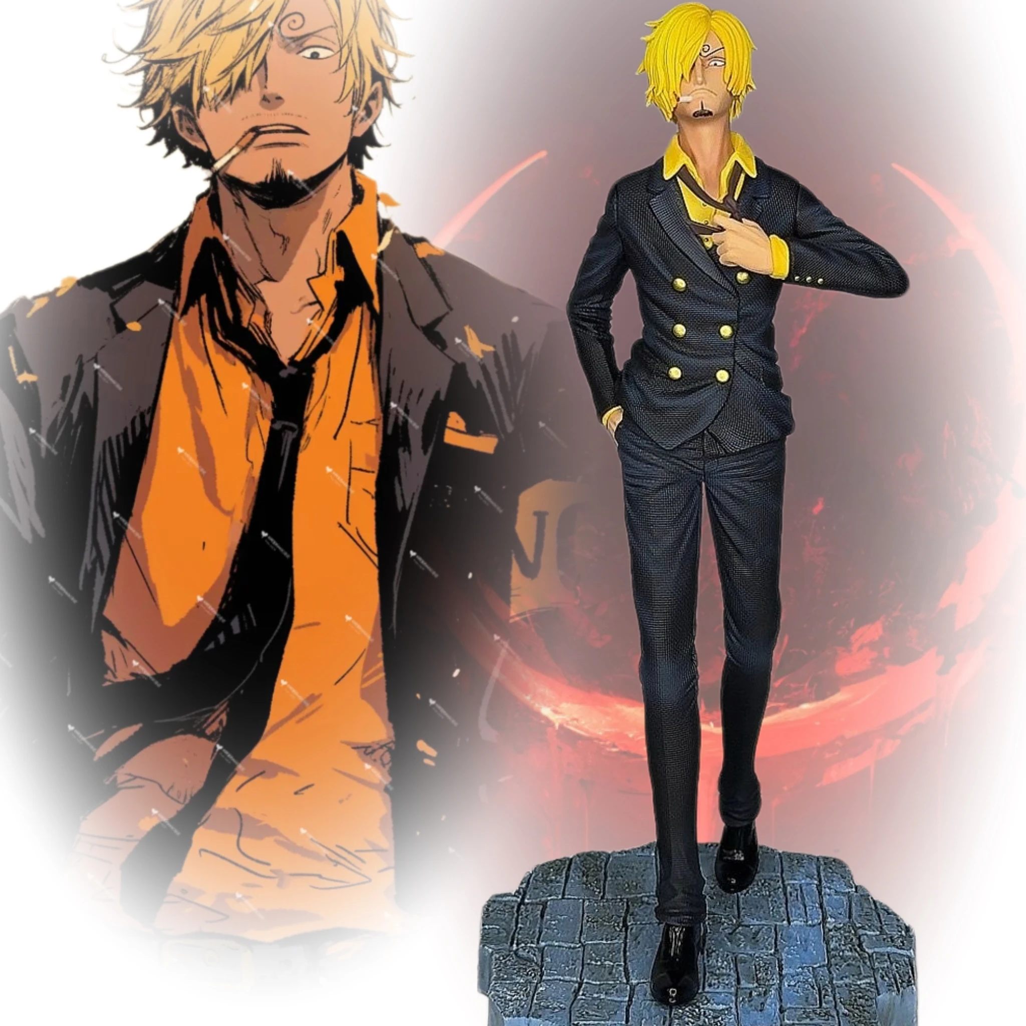 

Аниме цельный костюм Санджи 35 см фигурка статуя украшение для домашнего рабочего стола ПВХ фигурка украшения модель игрушки для детей подарки