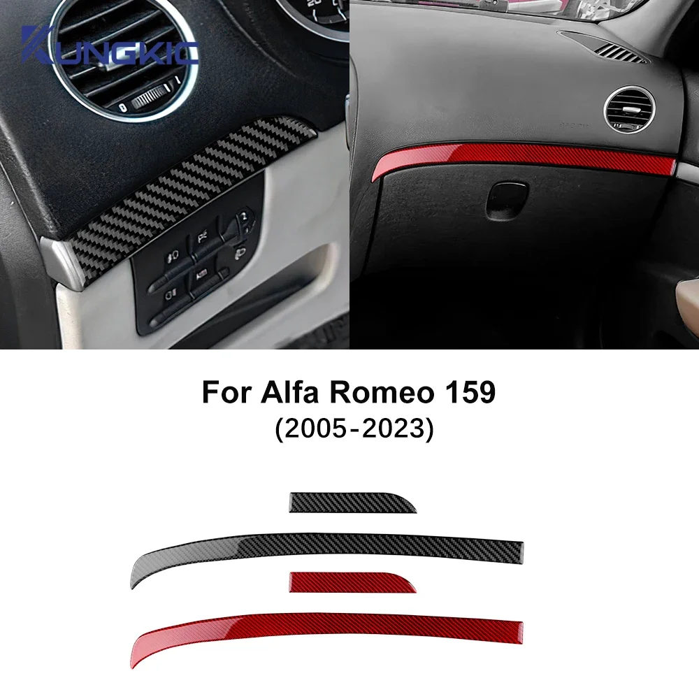 For Alfa Romeo 159 2005-2017 2018 2019 2020 2021 2022 2023 Real Soft Carbon Fiber Sticker Car Driver Co-pilot Strip Accessories