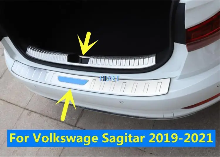 For Volkswage VW Sagitar Jetta MK7 Vento 2019-2021 Car Stainless Steel Rear Guard Door Bumper Protector Trunk Tread Plate Trim