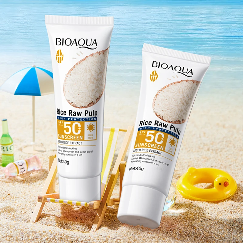 

Солнцезащитный крем с рисовым пюре SPF50+PA+ Защита от солнца/УФ-лучей Освеживает Нелипкий Водонепроницаемый Устойчивый к поту Увлажняющий солнцезащитный лосьон Уход за кожей