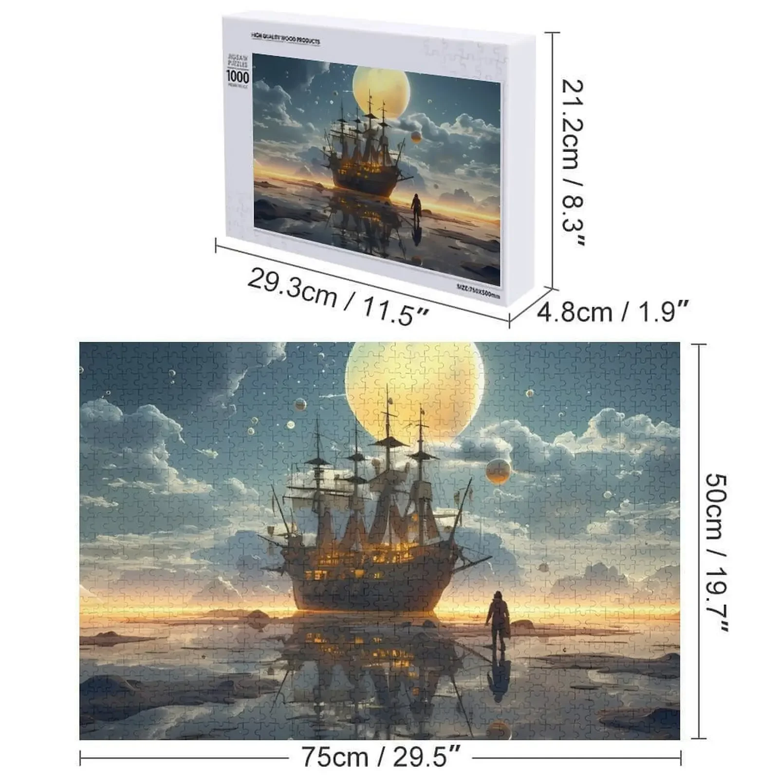 Guerrieri di Amstaff: Il guerriero abbraccia la sua nave Puzzle Motori in scala Giocattolo per bambini Puzzle regalo personalizzato per bambini