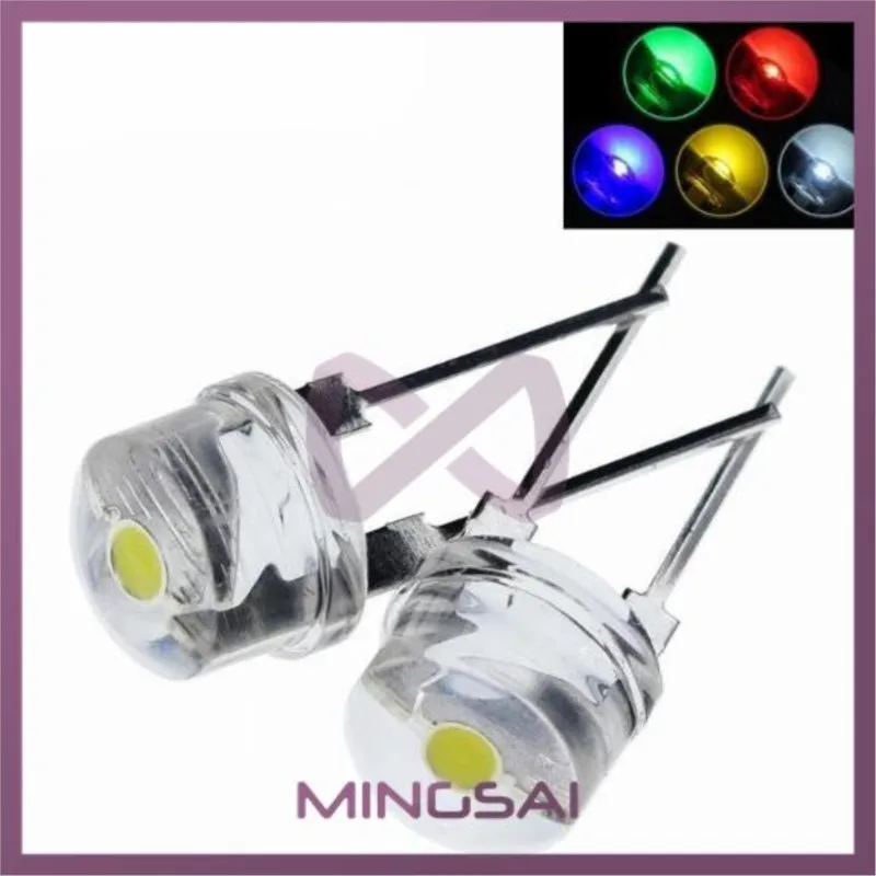 20 개 8mm 밀짚 모자 LED 다이오드 울트라 브라이트 화이트 0.25W 0.5W 0.75W F8 전력 0.5W 발광 다이오드, 레드 옐로우 그린 블루 핑크