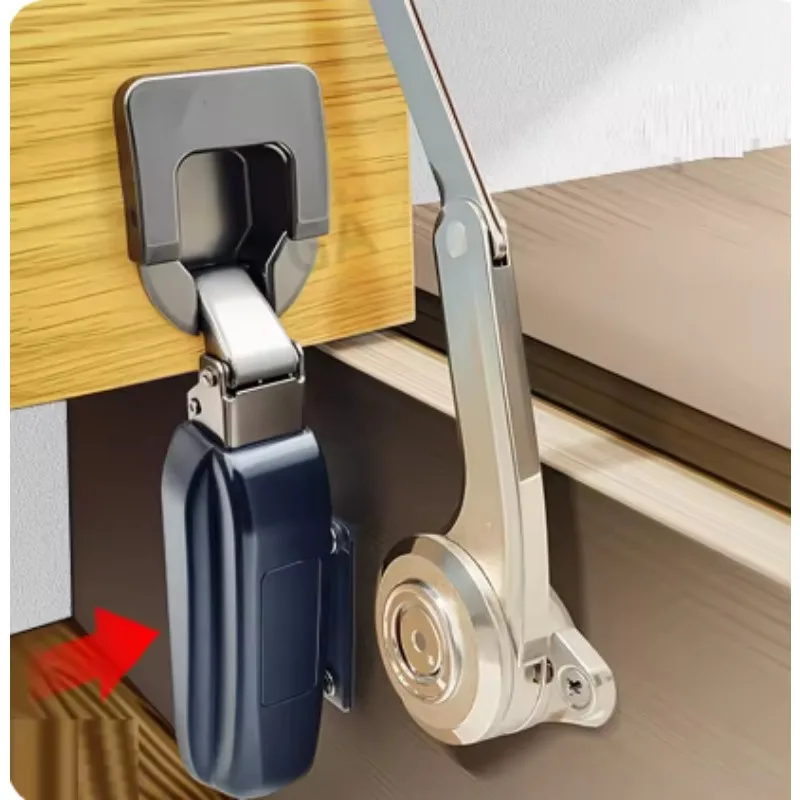 1Pair Hydraulic Side Mounted Flip Cabinet Door Hinge With Plastic Cover