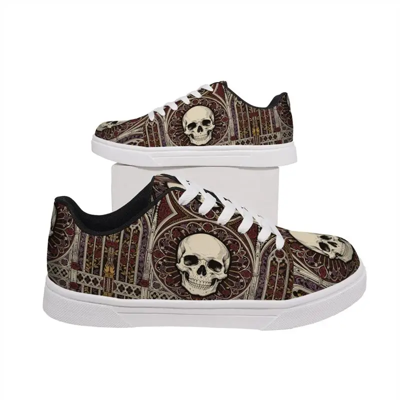 Ladies Men Cute Skull Pattern Unisex Sneakers，Low-top casual skate shoes，Running Shoes，The perfect choice for Christmas and birt