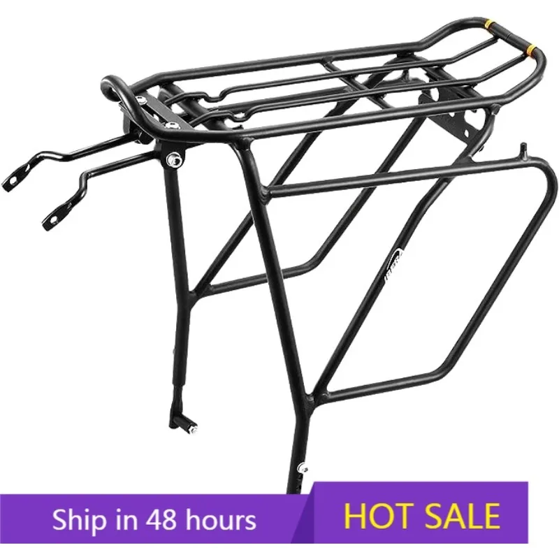 

POWER LEAP Bike Rack - Bicycle Touring Carrier Plus+ for Disc Brake Mount, Fat Tire Bikes, Height Adjustable for 26"-29" Frames