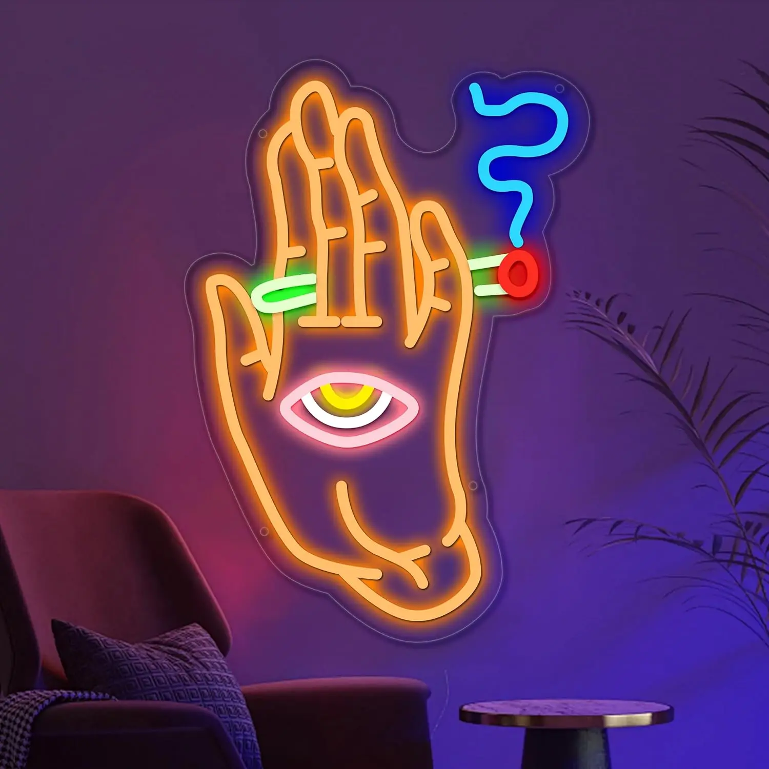 Evil Eye Neon Signs Hand Eye  LED Neon Light Sign for Bedroom Game Room Bar Pub Cafes Party Home Decoration Night Light Gift