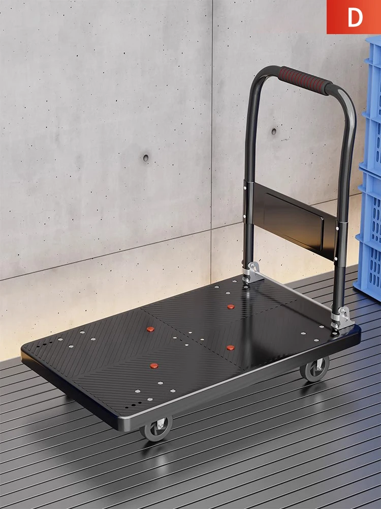 

Portable Folding Hand-Pulled Cargo Cart Quiet Plastic Body PU Wheel Lin Jia Xiao Boy Brand Utili Vehicle for Home Storage