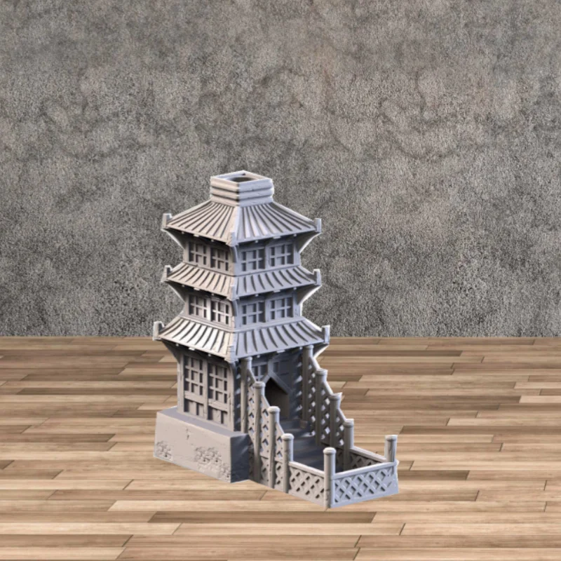 Mini-indicateur de tour de dés oriental strictement peint à la main pour le DND, britannique et en plis, décor de salle de jeux